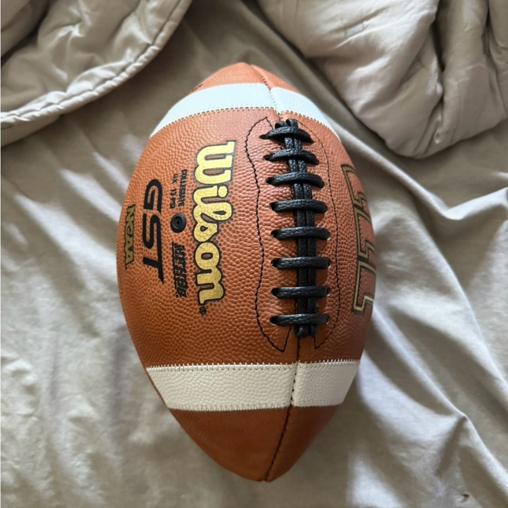 Brand New Wilson Leather GST Football with Black Accents high-school certified